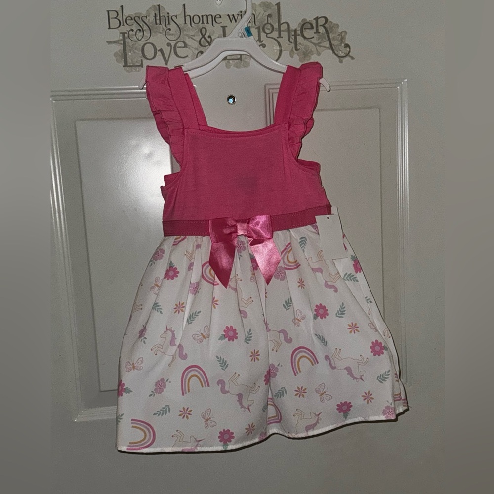 Pink and White Ruffled Tiered Dress